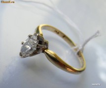 Inel logodna DIAMANT solitaire MARQUISE 8*4.5 mm, superpret foto