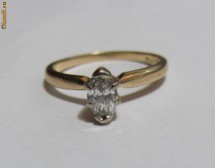 Inel logodna DIAMANT solitaire marquise 0.45CT, H-SI1 foto