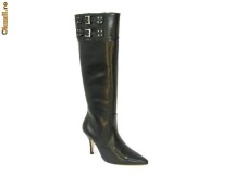 Cizme negre ,Buffalo , 2 catarame ,piele (4340-249 BLACK) - 30% REDUCERE foto
