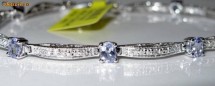 Bratara aur alb 14K ornata cu 2.75ct TANZANITE si DIAMANTE foto