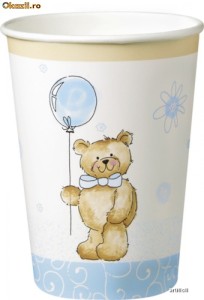 Set de 10 pahare TEDDY BEAR BLUE foto