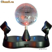 mini Glob disco rotativ automat + laser bicolor gratis livrare -  339 ron foto