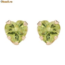 Cercei din aur cu pietre naturale, peridot, 0,50 ct foto