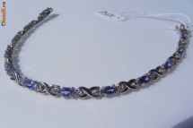 Bratara designer aur 14K, 11.6g, ornata cu 12 TANZANITE si 50 BRILIANTE de 2.9CT !! foto