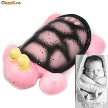 Lampa veghe copii/bebelusi stele si muzica, proiector,twilight turtle snail,4 culori si 4 melodii,broasca testoasa roz din plus.Noua in cutie original foto