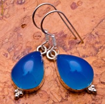 Cercei argint .925 si Blue Chalcedony foto