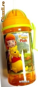 Bidon din plastic 47.5cl cu pai WINNIE THE POOH foto