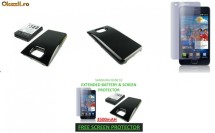 Baterie extinsa / Acumulator extins SAMSUNG GALAXY S2 S 2 I9100 3500 mAh + Capac spate + BONUS Folie pentru protectie ecranului - TRANSPORT GRATUIT foto