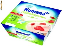 Iaurt HUMANA - 4 sortimente: CAPSUNI; PIERSICI; BANANE; MERE+CAISE; 4x100gr / Germania foto
