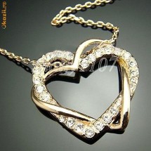 ABSOLUT SUPERB !!! - Colier 18k Gold plated si cristale Swarovski foto