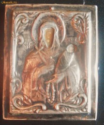 ICONITA VECHE CU RIZA ARGINT -Sf. Stelian foto