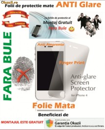 Folie de protectie iPhone 4 Mata Mate FATA SPATE MONTAJ GRATUIT Calitate foto