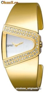 Ceas dama elegant ESPRIT SPARKLING V-GOLD tip baratara, NOU CU ETICHETA, cutie cadou IN STOC foto