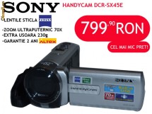 Camera video Sony Handycam DCR-SX45E, argintiu, NOU+CADOU Trepied foto