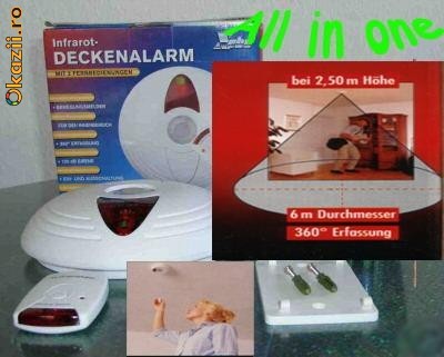 Alarma cu senzor de miscare IR 360 grade de interior Xebo foto mare