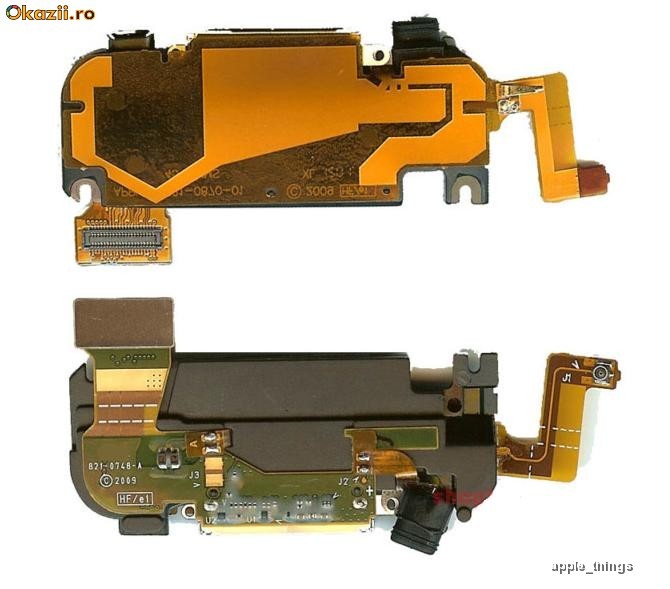 Sursa incarcare - Port conector cu mufa Dock Docking Flex si Microfon + Sonerie Buzzer ORIGINALA ORIGINAL Apple iPhone 3GS (821-0748-A) foto mare