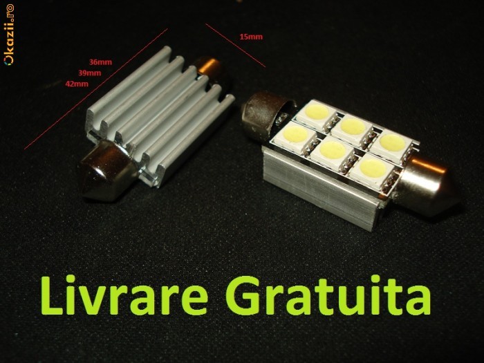 Vand Led leduri auto, C5W 6Smd CANBUS fara eroare de bec ars foto mare
