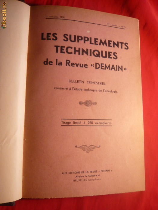 Studii Astrologice -1938 -Rev.Demain -Les Suppl. Techniques foto mare