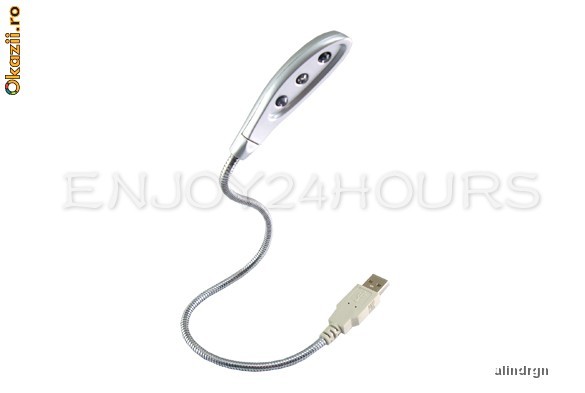 Lampa USB Cu 3 Leduri Pentru Laptop / PC Flexibila foto mare