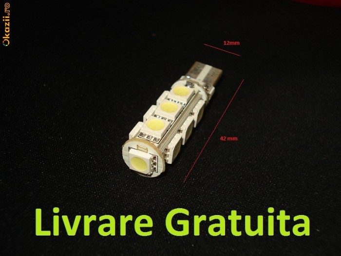 Vand Led leduri auto T10 W5W CAN-BUS 13 Smd pozitie fara eroare de bec ars foto mare