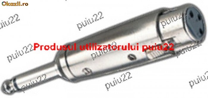 Adaptor, jack tata, 6,3mm, mono -&amp;gt; 3 pin XLR, mama-6663 foto mare
