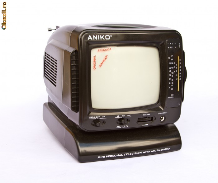 TV + RADIO ANIKO ALB-NEGRU PORTABIL foto mare