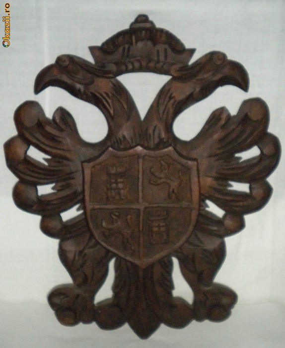 Blazon din lemn foto mare