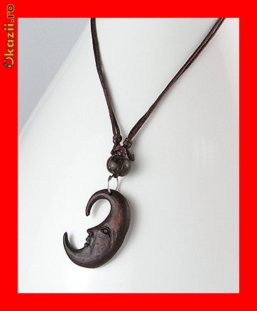 Lant Fashion Design Interesant Luna Sculptata Din Lemn LFAN-046 foto mare