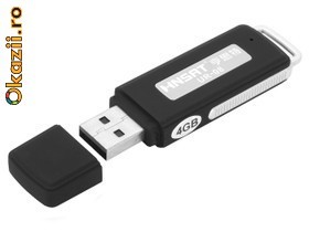 Mini Reportofon Profesional ascuns in Stick USB/Breloc 4GB memorie foto mare