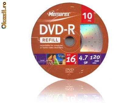 Vand DVD blank Memorex 4.7GB, viteza scriere 16X foto mare