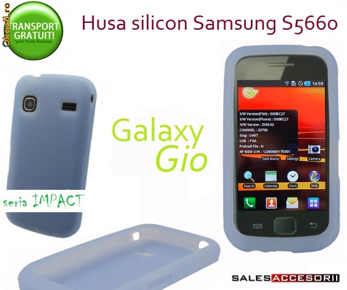 HUSA BLUE SILICON SAMSUNG S5660 GALAXY GIO - TRANSPORT GRATUIT foto mare