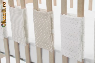 Protectii Bumpsters bej pentru patut foto mare