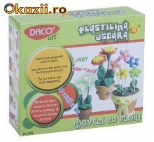 Plastilina Usoara Ghiveci cu flori foto mare