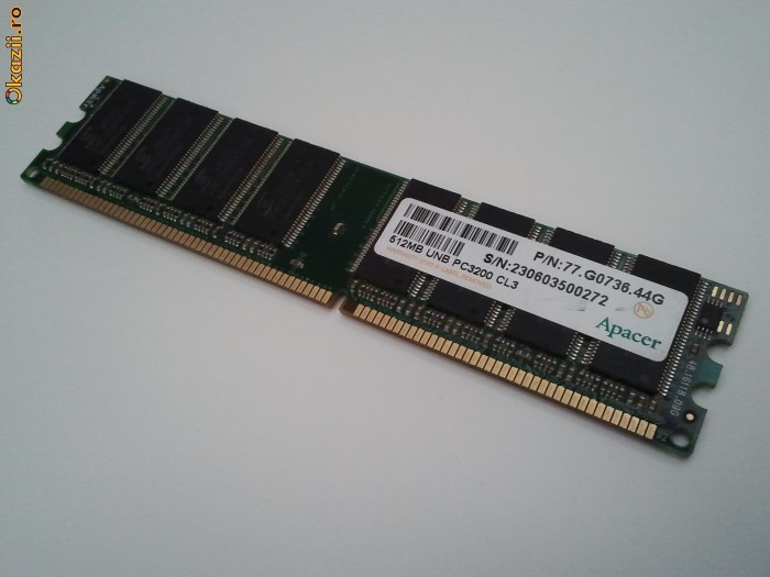 memory Apacer 512 ram / PC 2700 foto mare
