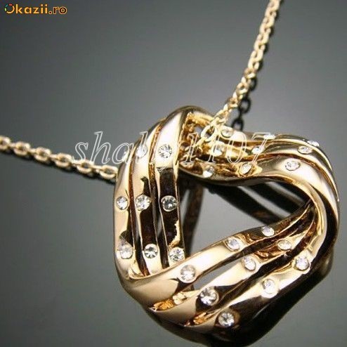 OKAZIE !!! - Superb colier 18 k Gold plated cu cristale Swarovski foto mare