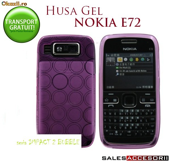 HUSA MOV GEL - SILICON NOKIA E72 - TRANSPORT GRATUIT foto mare