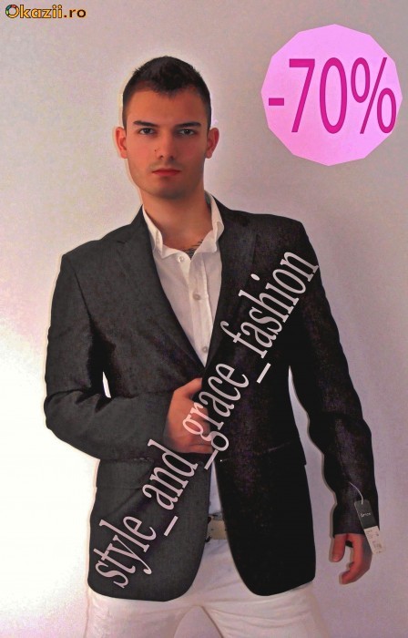 M6 SACOU DE LUX cambrat Brice, pret de magazin 89.90 Eur, -70% Reducere, satinat, slim casual, Calitate PREMIUM,* Marimi 50 (intre M si L) si 52 (L)* foto mare