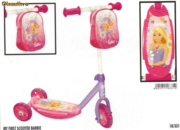Trotineta Cu 3 Roti Barbie-TRANSPORT GRATUIT!!! foto mare
