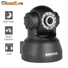 CAMERA IP de SUPRAVEGHERE pe internet motorizata pan tilt cu detectia miscarii led ir noaptea spion speaker microfon incorporat foto mare