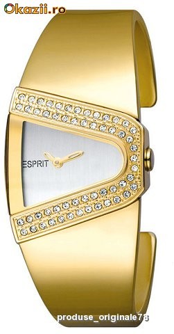 Ceas dama elegant ESPRIT SPARKLING V-GOLD tip baratara, NOU CU ETICHETA, cutie cadou IN STOC foto mare