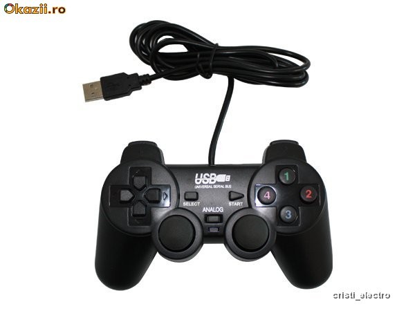 Controller maneta joystick pentru PC CU VIBRATII DUAL SHOCK USB foto mare