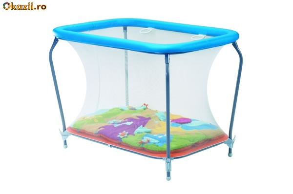 Vand Tarc dreptunghiular marca CHICCO cu salteluta magica LIGHT BLUE foto mare