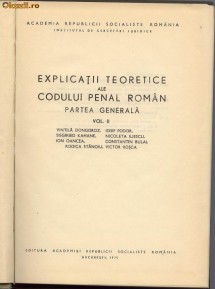 V Dongoroz Explicatii teoretice ale codului penal roman vol II foto